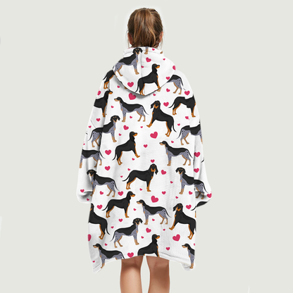 Cute Winter - Coonhound Fleece Blanket Hoodie