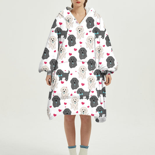 Cute Winter - Labradoodle Fleece Blanket Hoodie