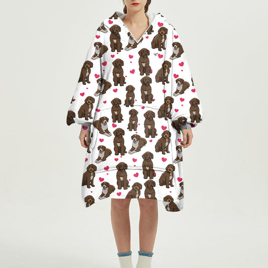 Cute Winter - Schnoodle Fleece Blanket Hoodie
