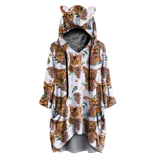 Cute Abyssinian Cat - Hoodie With Ears V1