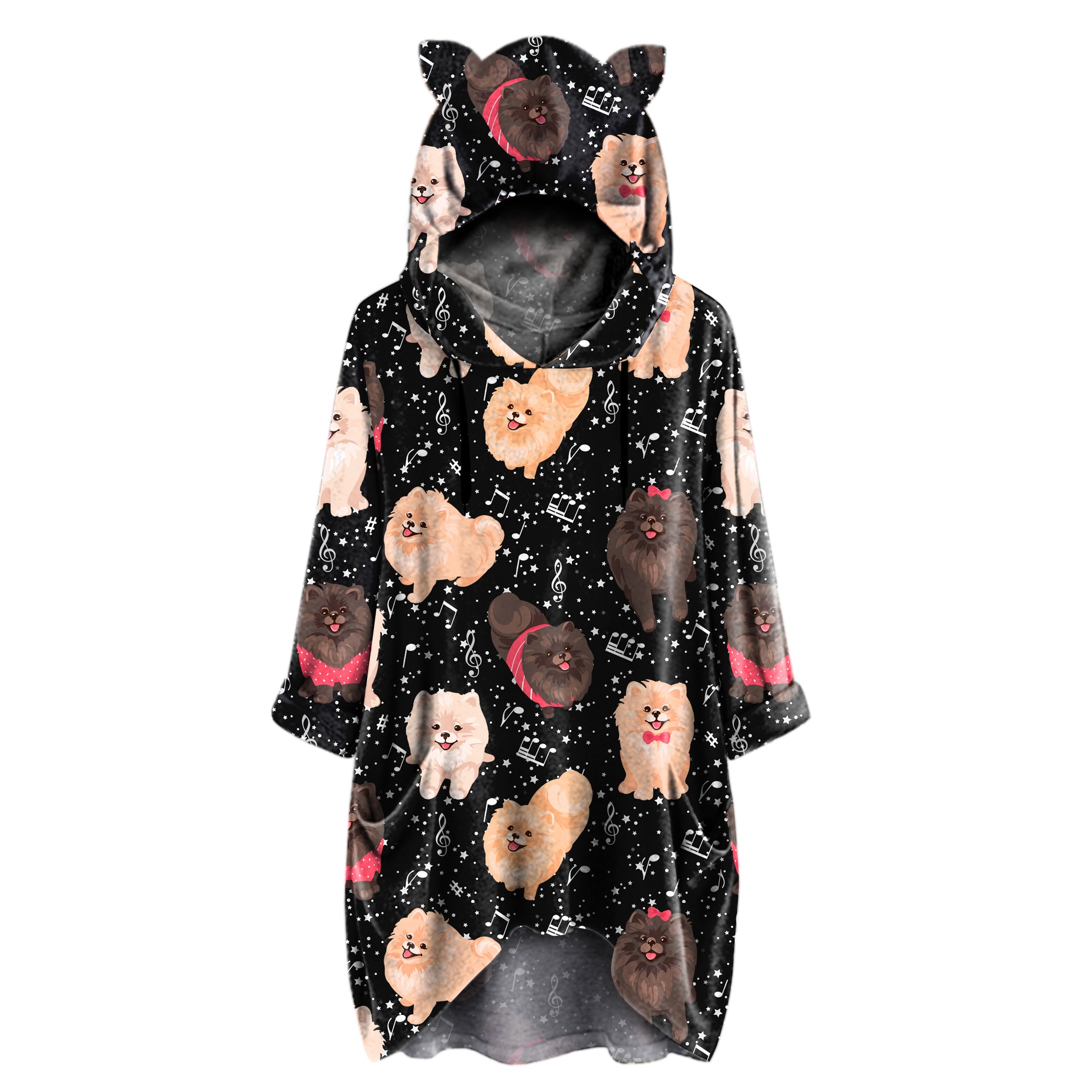 Pomeranian Knitting Hoodie main image 1