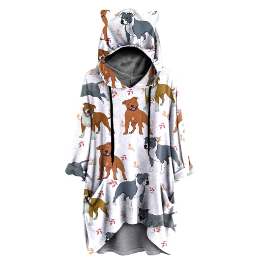 Cute Staffordshire Bull Terrier - Hoodie With Ears V1
