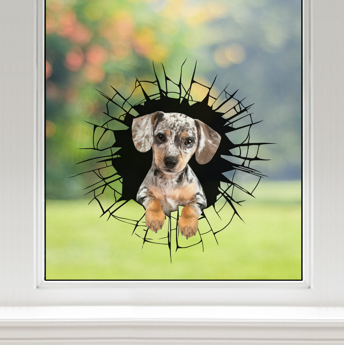 Get In - It's Time For Shopping - Dapple Dachshund Car/ Door/ Fridge/ Laptop Sticker V1