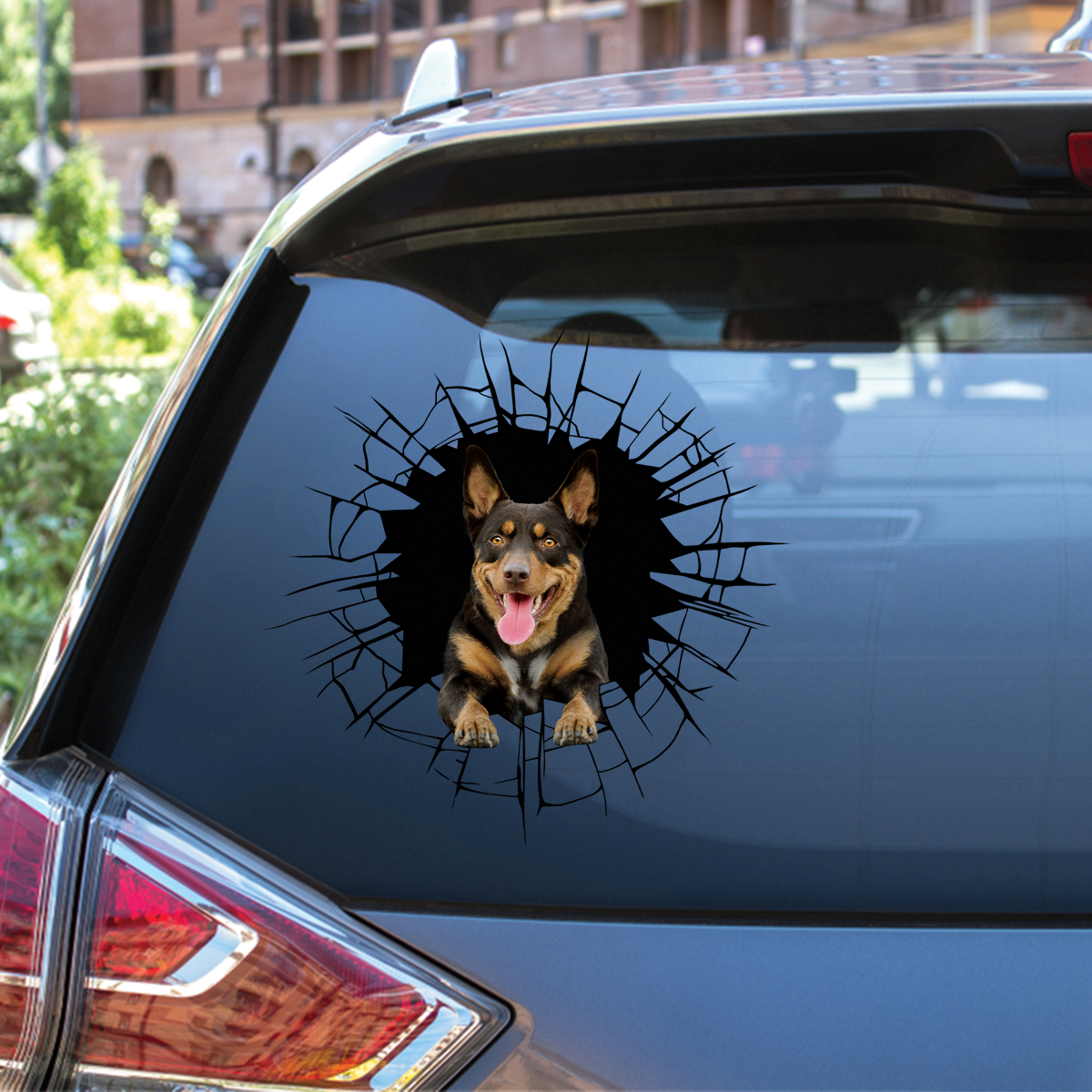 Steigen Sie ein – es ist Zeit zum Einkaufen – Australian Kelpie Auto-/Tür-/Kühlschrank-/Laptop-Aufkleber V1