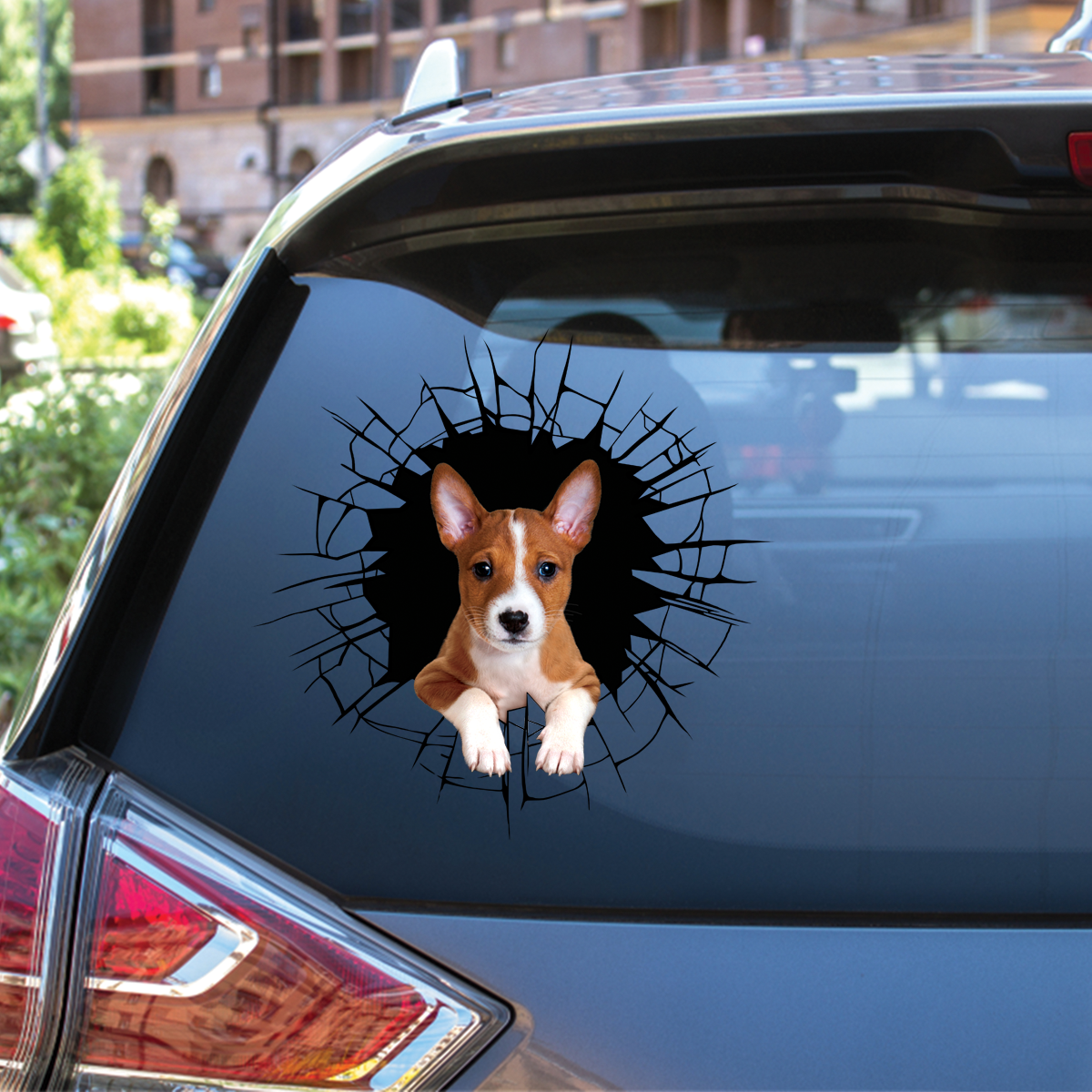 Entrez - Il est temps de faire du shopping - Autocollant Basenji pour voiture/porte/réfrigérateur/ordinateur portable V1