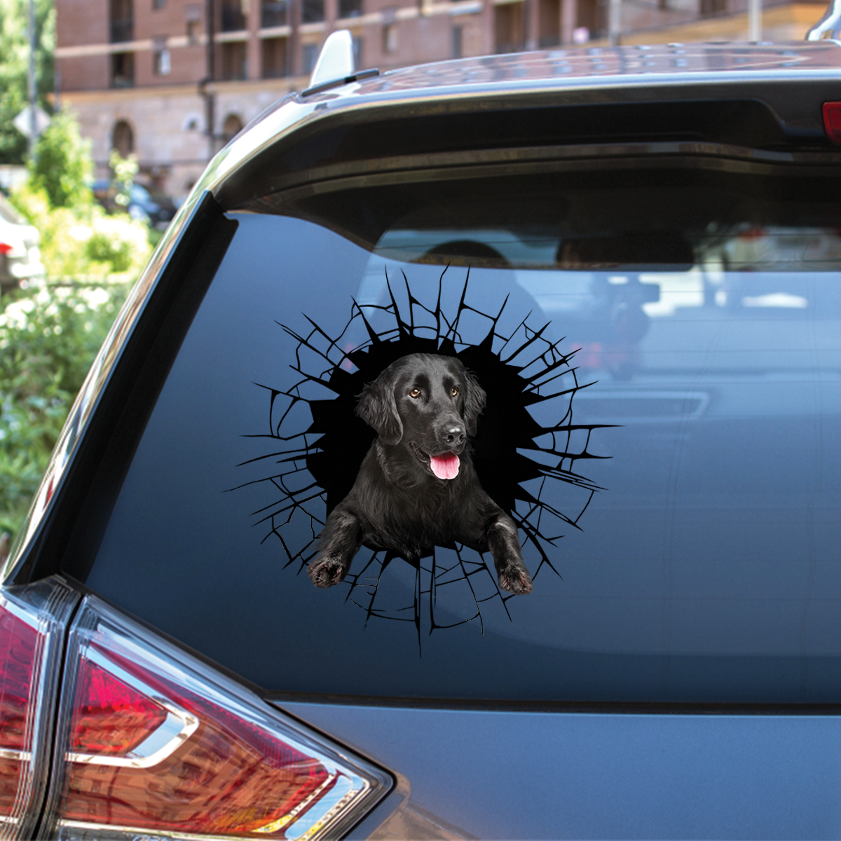 Get In - It's Time For Shopping - Flat Coated Retriever Car/ Door/ Fridge/ Laptop Sticker V1