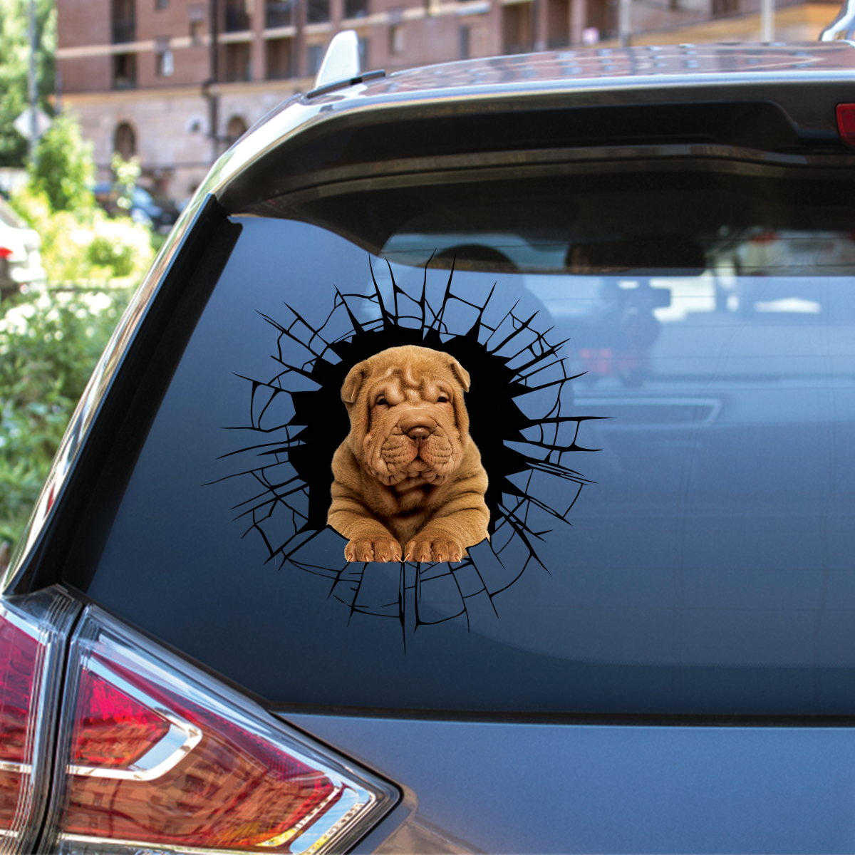 Steigen Sie ein – es ist Zeit zum Einkaufen – Shar Pei Auto-/Tür-/Kühlschrank-/Laptop-Aufkleber V1