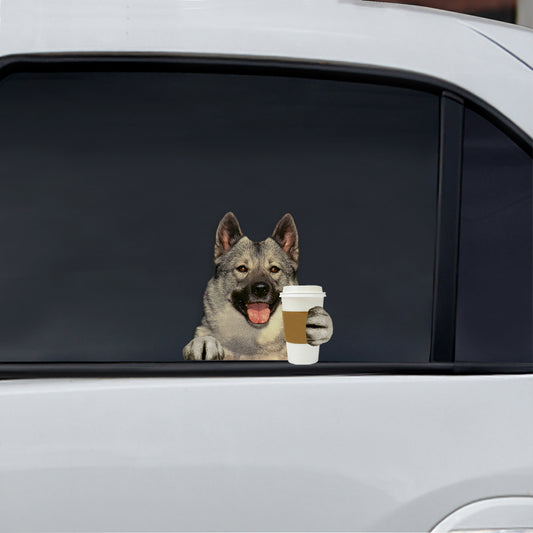 Good Morning - Norwegian Elkhound Car/ Door/ Fridge/ Laptop Sticker V1