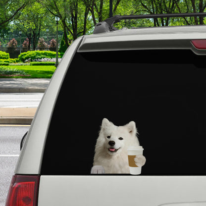 Good Morning - Samoyed Car/ Door/ Fridge/ Laptop Sticker V1