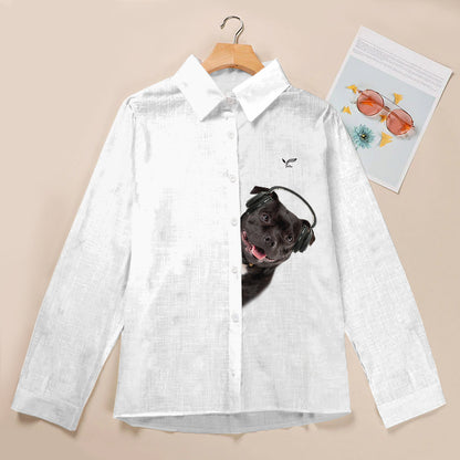 Great Music With Staffordshire Bull Terrier - Follus Women's Long-Sleeve Shirt V1