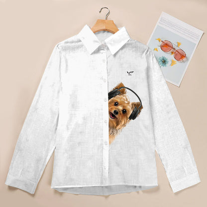 Great Music With Yorkshire Terrier - Follus Women's Long-Sleeve Shirt V1