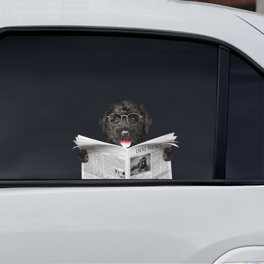 Have You Read The News Today - Black Russian Terrier Car/ Door/ Fridge/ Laptop Sticker V1