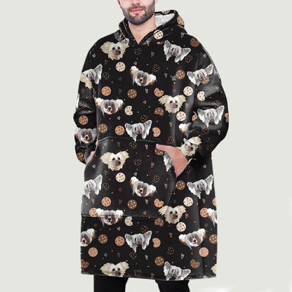 Hello Winter - Chinese Crested Fleece Blanket Hoodie V1