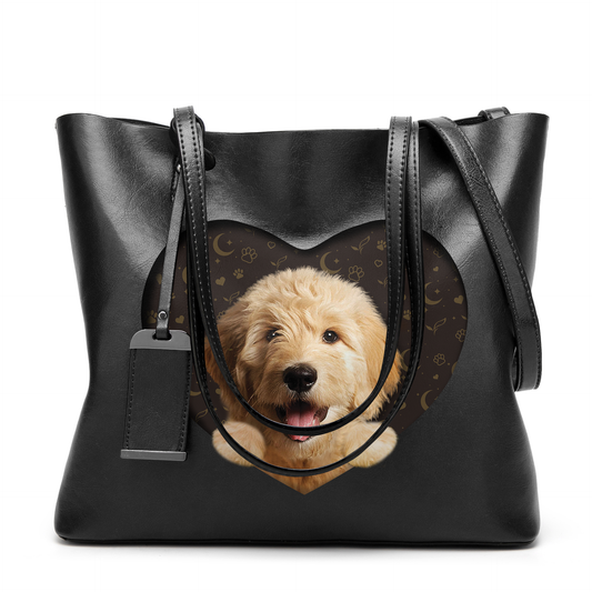 I Know I'm Cute - Goldendoodle Glamour Handbag V2