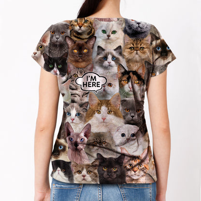 I'm Here - Norwegian Forest Cat T-shirt V1