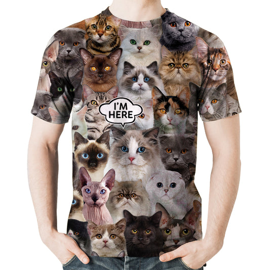 I'm Here - Ragdoll Cat T-shirt V1