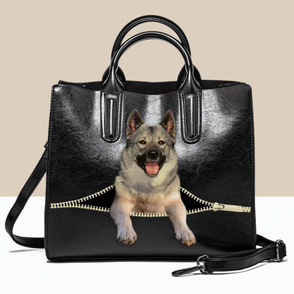Norwegian Elkhound Luxury Handbag V1
