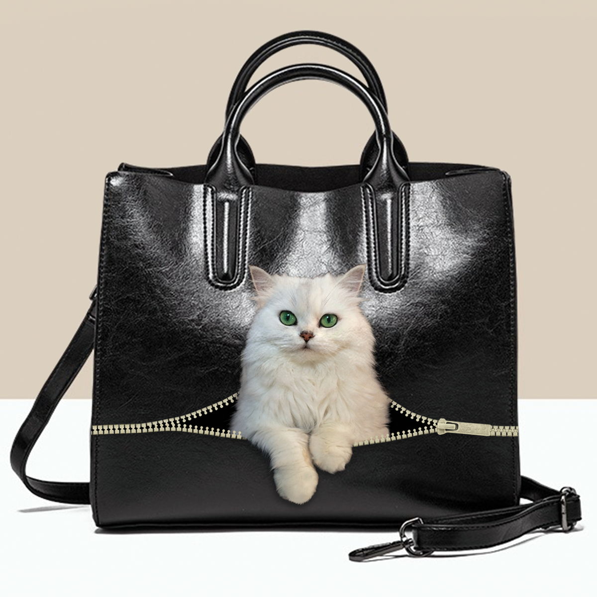 Persian Chinchilla Cat Luxury Handbag V1
