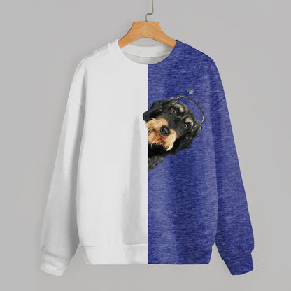 Funny Happy Time - Wire Haired Dachshund Sweatshirt V2