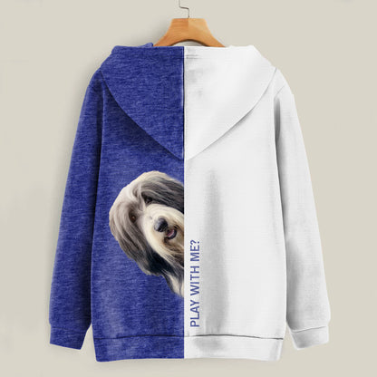 Funny Happy Time - Bearded Collie Hoodie V1