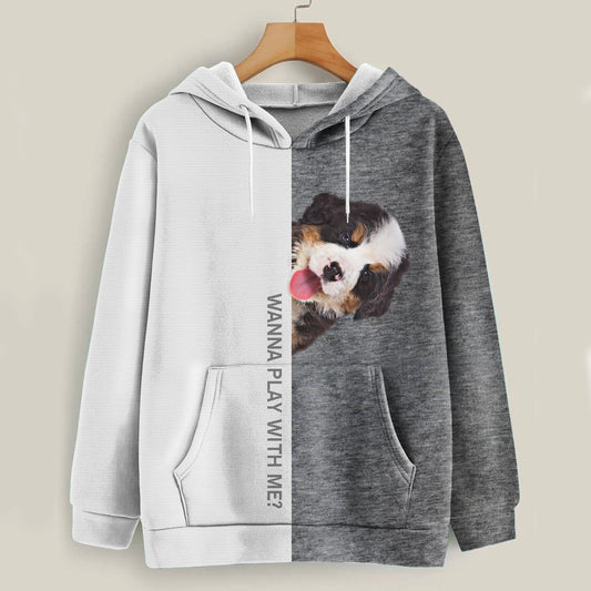 Funny Happy Time - Bernese Mountain Hoodie V1