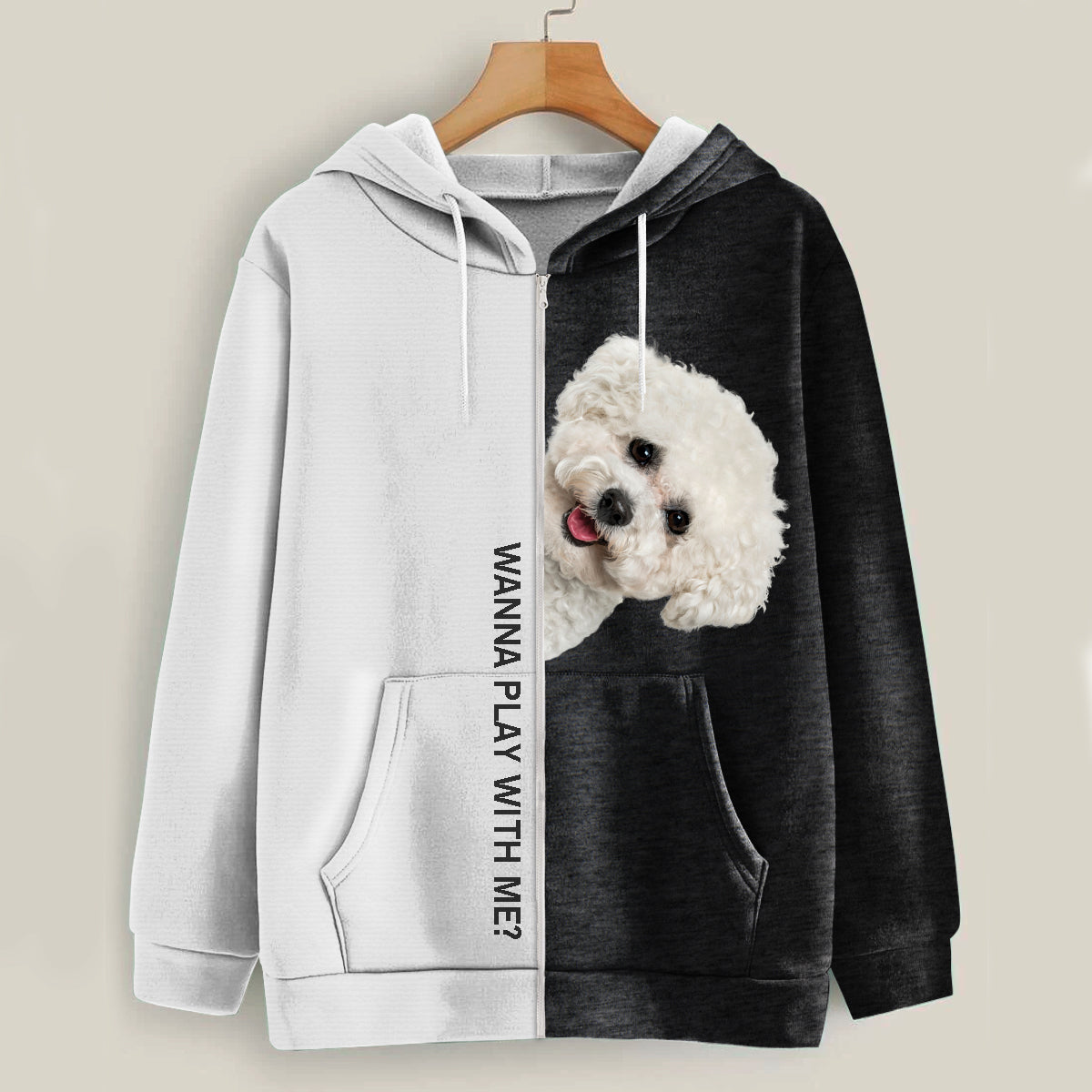 Funny Happy Time - Bichon Frise Hoodie V1