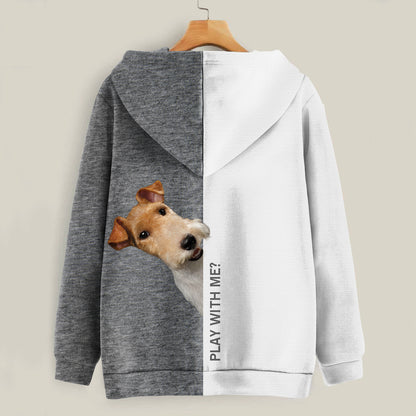 Funny Happy Time - Wire Fox Terrier Hoodie V1
