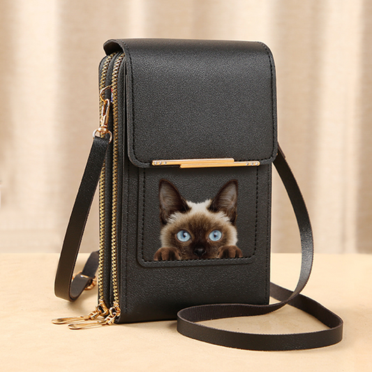 Siamese Cat - Touch Screen Phone Wallet Case Crossbody Purse V1
