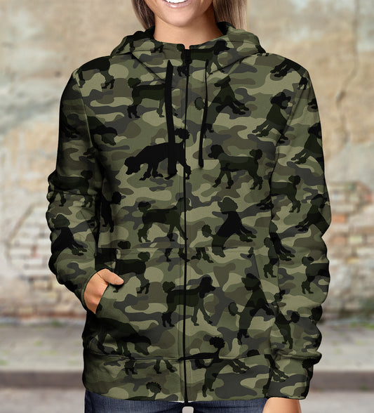 Street Style With Poodle Camo Hoodie V1