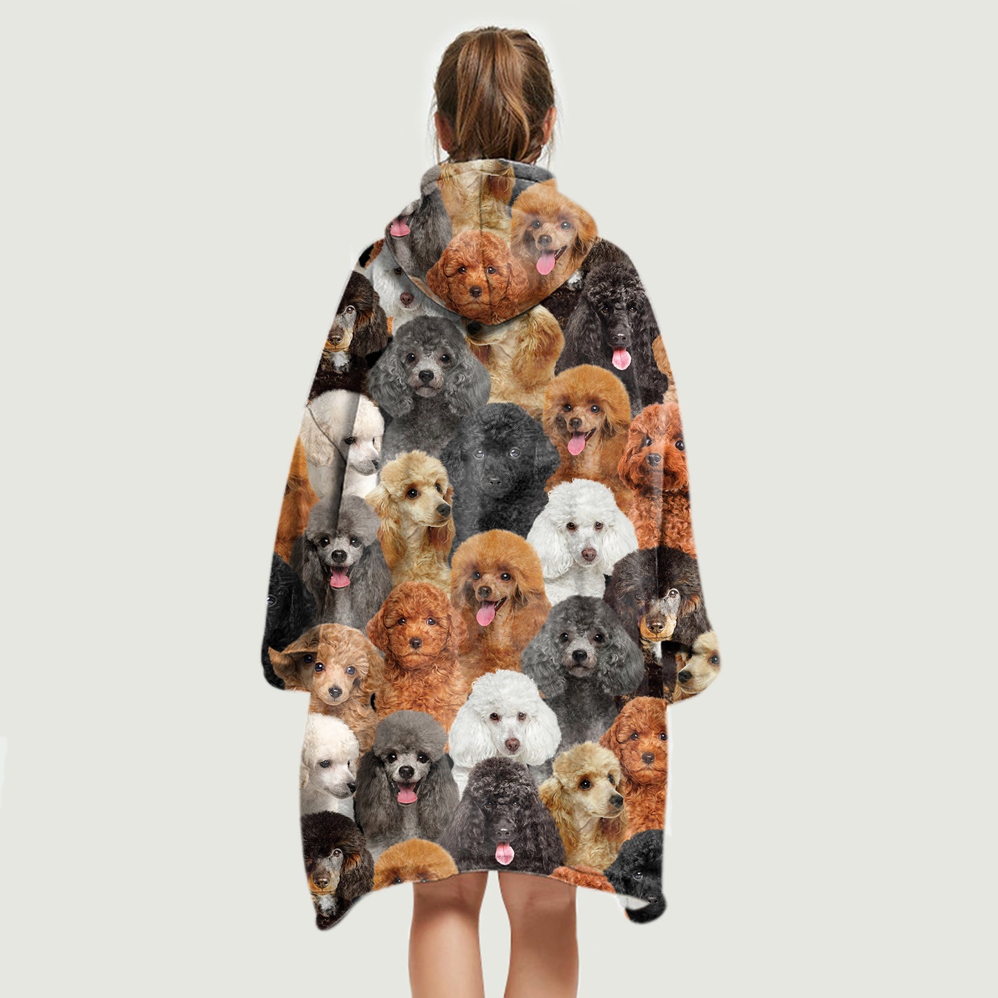 Warm Winter With Poodles - Fleece Blanket Hoodie