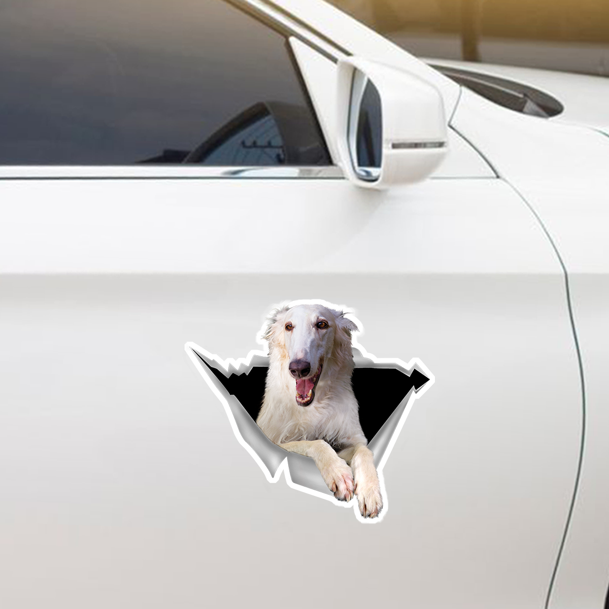 We Like Riding In Cars - Borzoi Car/ Door/ Fridge/ Laptop Sticker V1