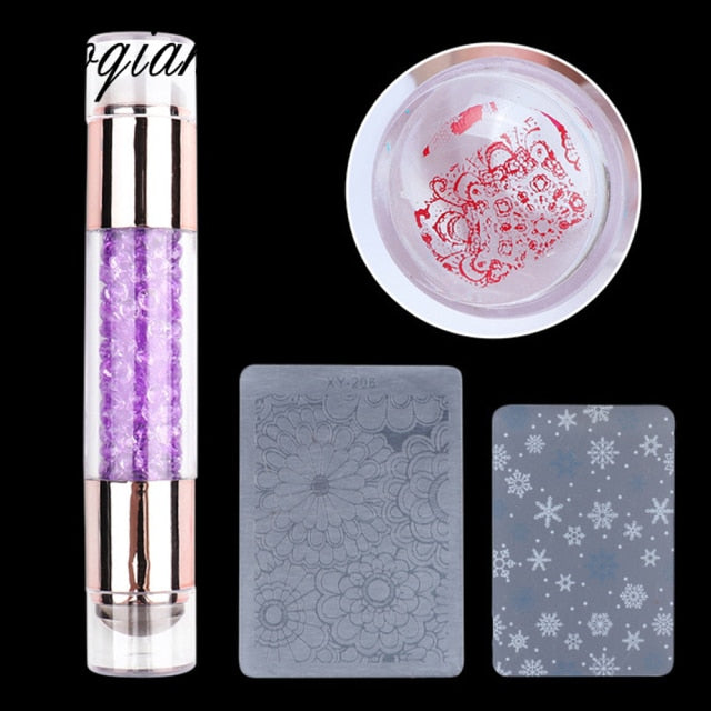 Nail Stamping Set Double Head Silicone BQ