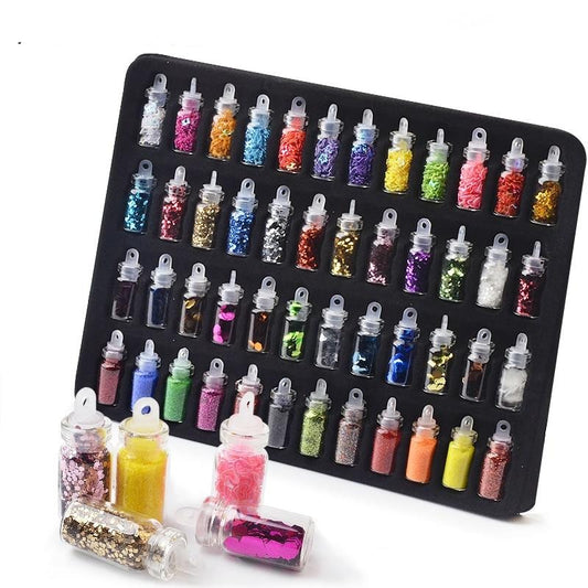 3D Nail Art Set 12-48 Glitter Bottles FM