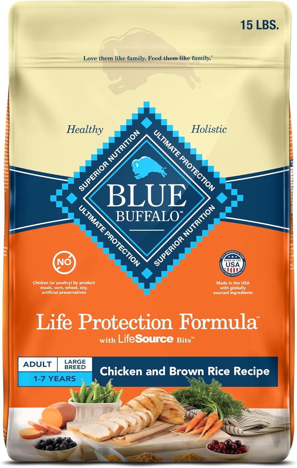 Blue Buffalo Life Protection Formula Large Breed Adult Dry Dog Food, Promotes Joint Health and Lean Muscles, Made with Natural Ingredients