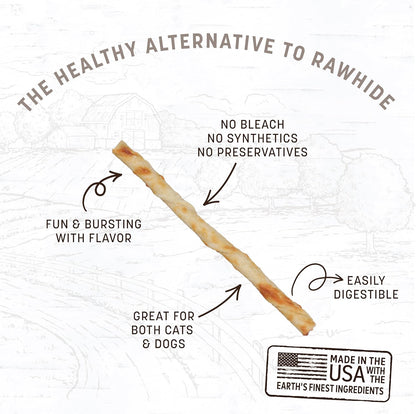 Earth Animal No Hide Stix Flavored Natural Rawhide Free Dog Chews Long Lasting Dog Chew Sticks, Dog Treats for Small Dogs and Cats, Great Dog Chews for Aggressive Chewers