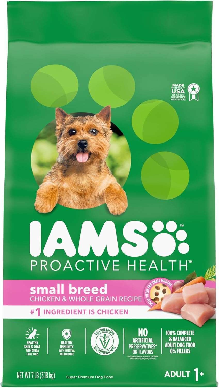 IAMS Small & Toy Breed Adult Dry Dog Food for Small Dogs with Real Chicken