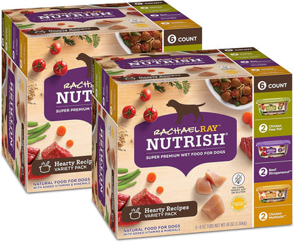 Rachael Ray Nutrish Premium Natural Wet Dog Food, Hearty Recipes Variety Pack