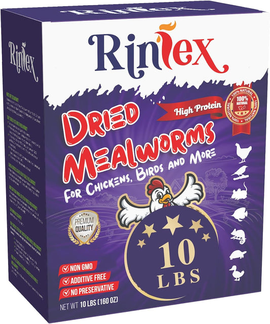 Dried Mealworms - Premium Chicken Treats, High Protein Mealworms for Chickens, Ducks, Laying Hens - Improves Egg Quality, Boosts Immune System & Feathers