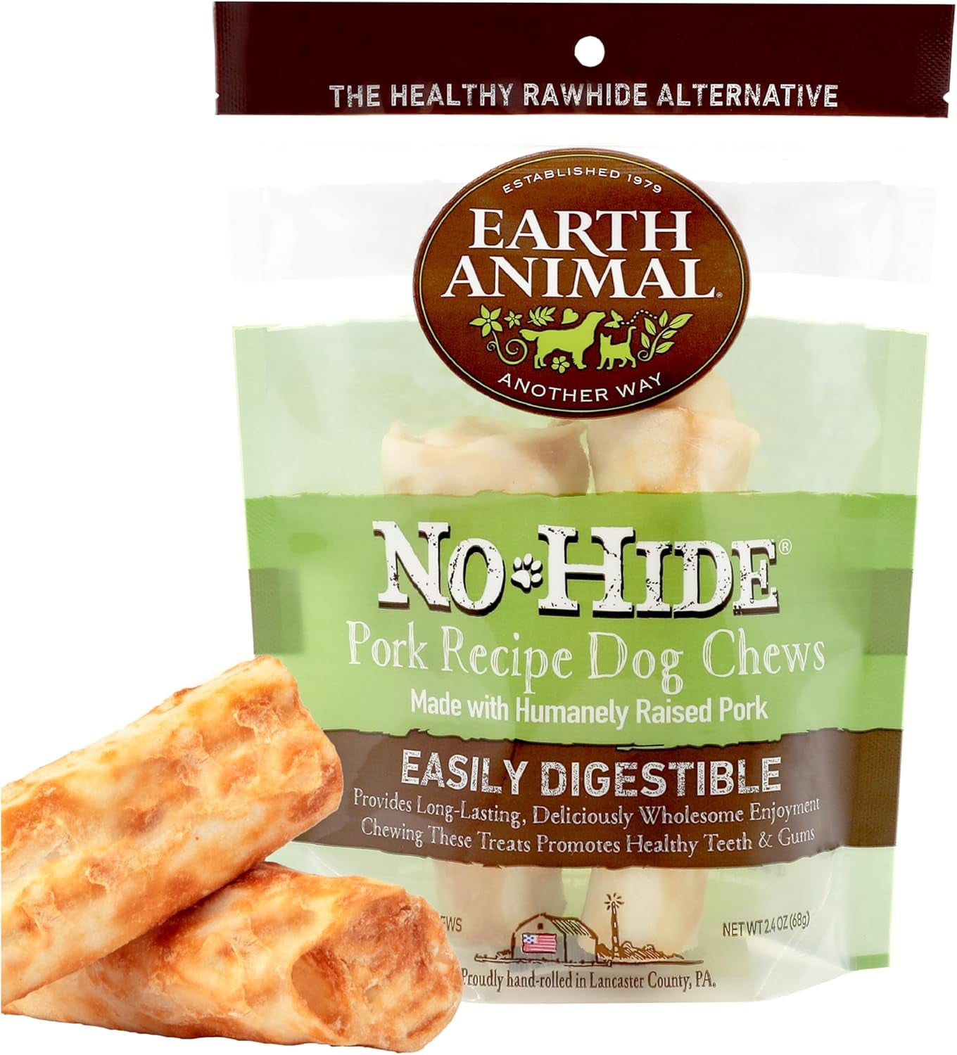 Earth Animal No Hide Small Long Lasting Dog Chew Rolls