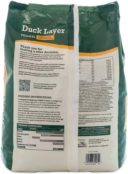 Manna Pro Duck Layer Pellet, High Protein for Increased Egg Production, Formulated with Probiotics to Support Healthy Digestion