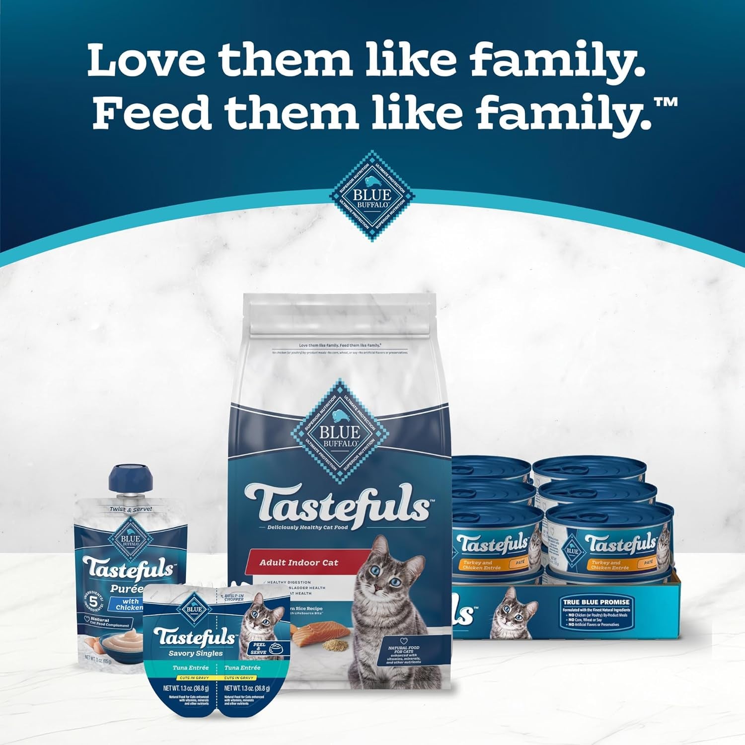 Blue Buffalo Tastefuls Natural Dry Food for Adult Indoor Cats, Salmon & Brown Rice Recipe