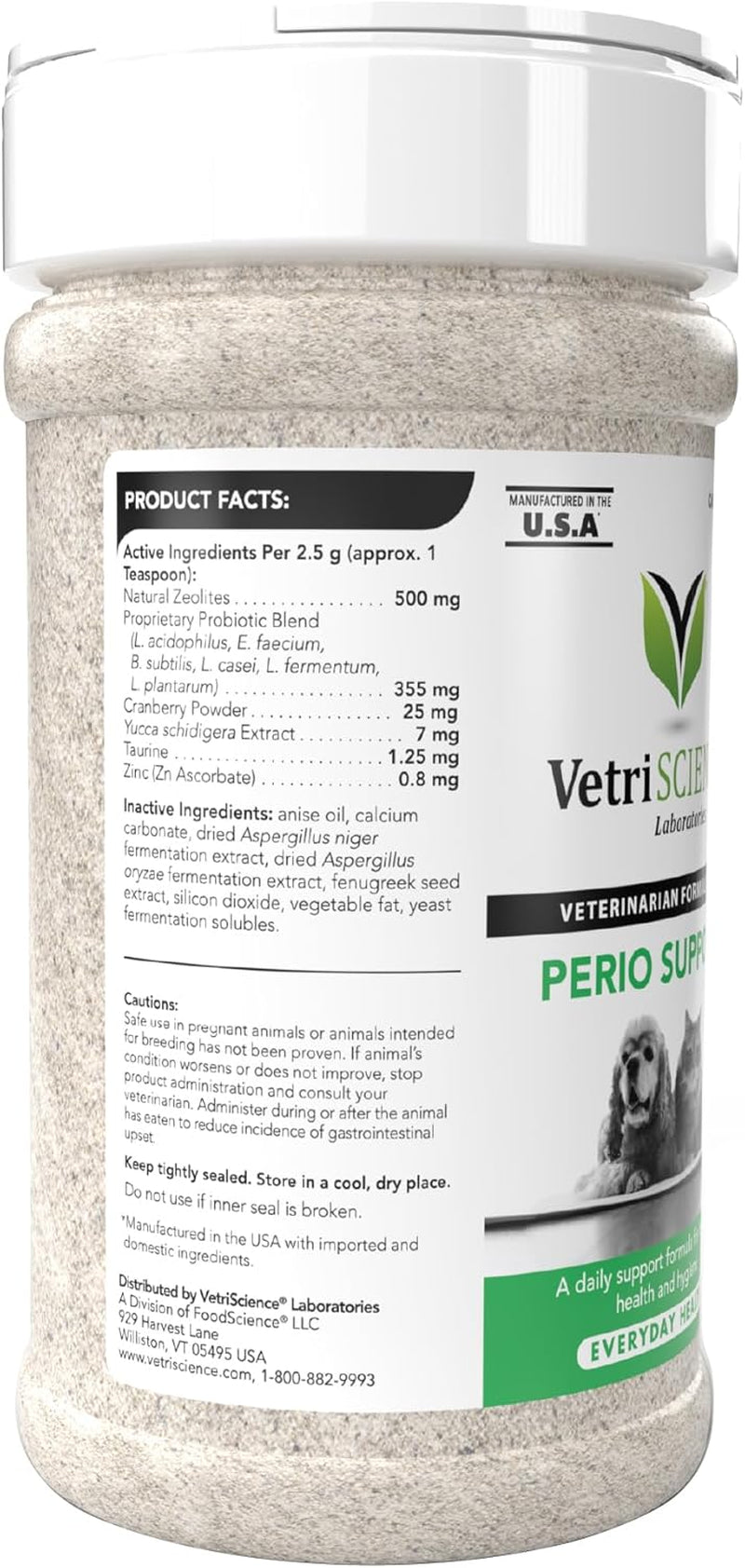 Vetriscience Perio Support Cat & Dog Teeth Cleaning Dental Powder - Cat & Dog Breath Freshener - Clinically Proven Plaque and Tartar Support