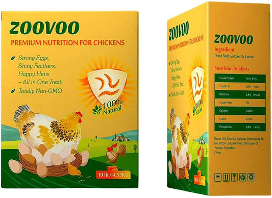 Dried Black Soldier Fly Larvae for Hens - High-Protein & Calcium Chicken Feed, Non-Gmo, Resealable Bag