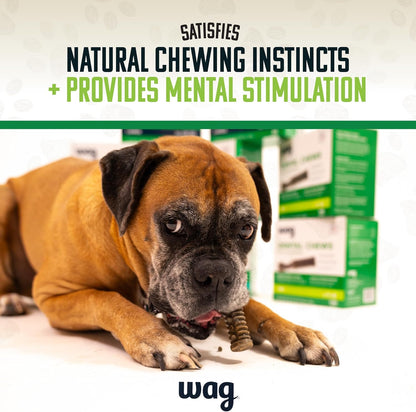 Amazon Brand - Wag Dental Chews - Green Dental Brush for Dogs, Unflavored