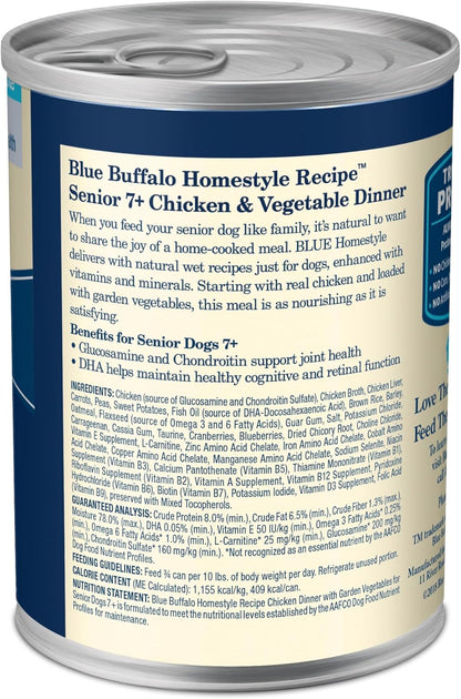 Homestyle Recipe Senior Wet Dog Food, Made with Natural Ingredients, Chicken Dinner with Garden Vegetables, 12.5-Oz. Cans (12 Count)