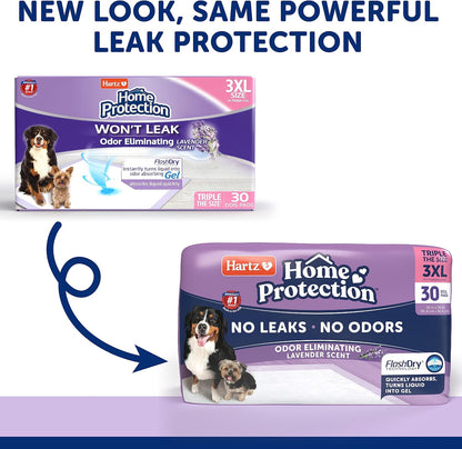 Hartz Home Protection Lavender Scented Dog Pads, Super Absorbent & Won'T Leak, Odor Eliminating