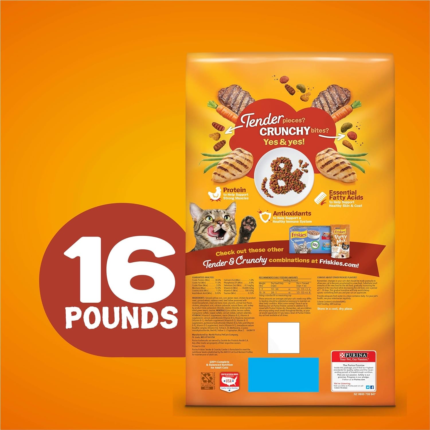 Purina Dry Cat Food, Tender & Crunchy Combo - 16 Lb. Bag