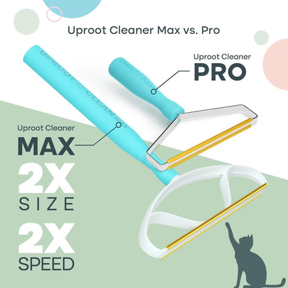 Uproot Cleaner Max Dog Hair Remover for Car & Carpet Rake for Pet Hair Removal - like the Uproot Cleaner Pro Pet Hair Remover, but 2X Bigger & Faster - Easy Cat Hair Remover for Large Fabrics & Rugs