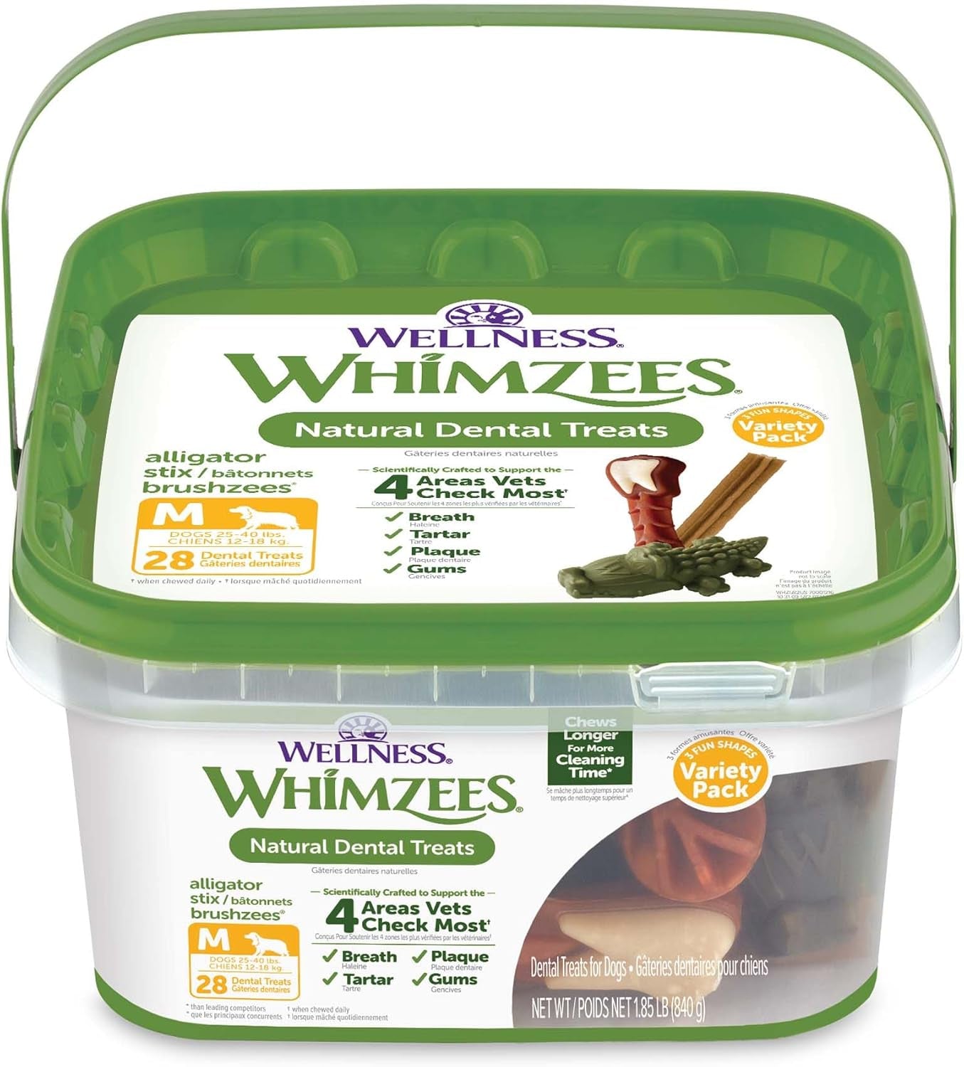 WHIMZEES by Wellness Long Lasting Dog Chews Value Box: All Natural Grain Free Treats to Help Clean Teeth & Reduce Plaque & Tartar - for Dogs 40-60 Lbs