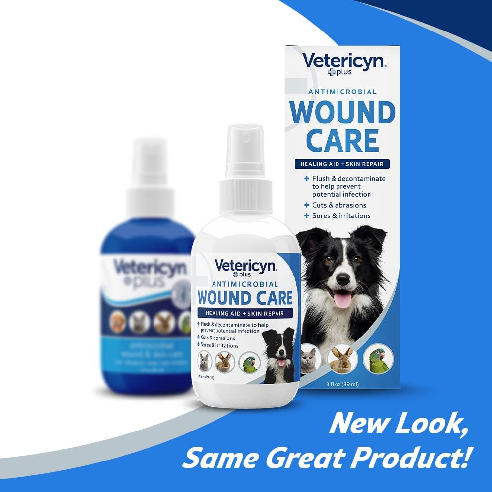 plus Dog Wound Care Spray | Healing Aid and Skin Repair, Clean Wounds, Relieve Dog Skin Allergies, Safe for All Animals. 3 Ounces